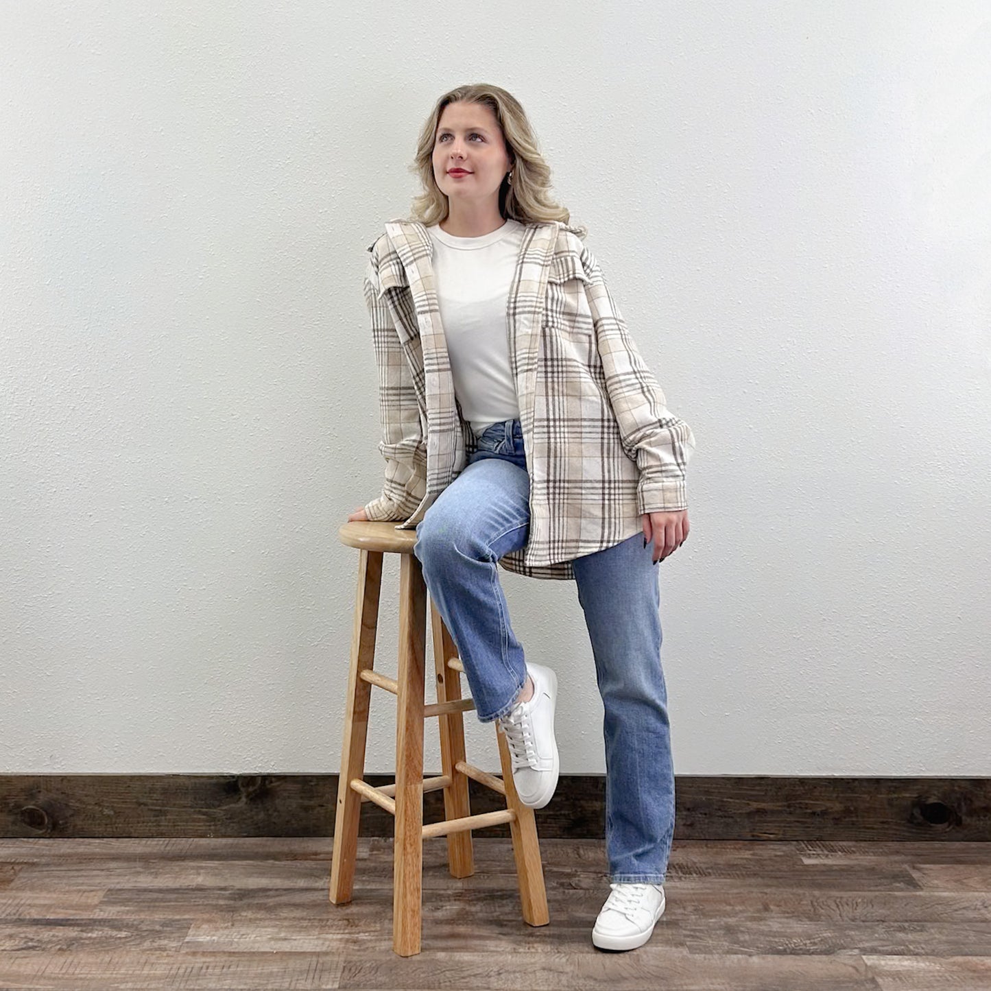 Plaid Hood Shacket