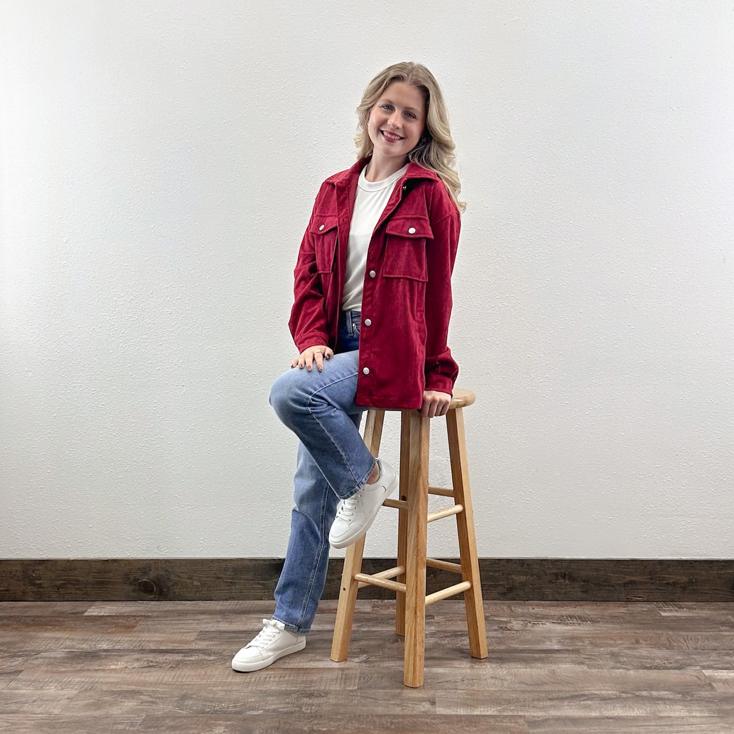 Burgundy Corduroy Shacket