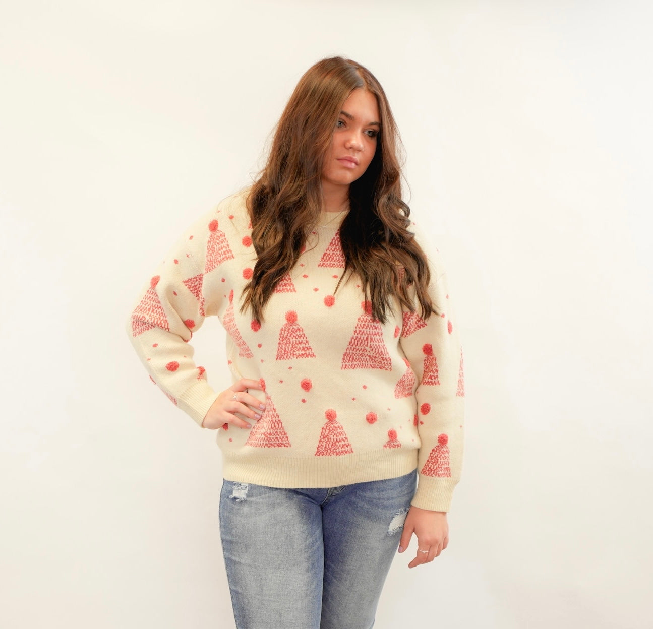Pompom Pullover Sweater