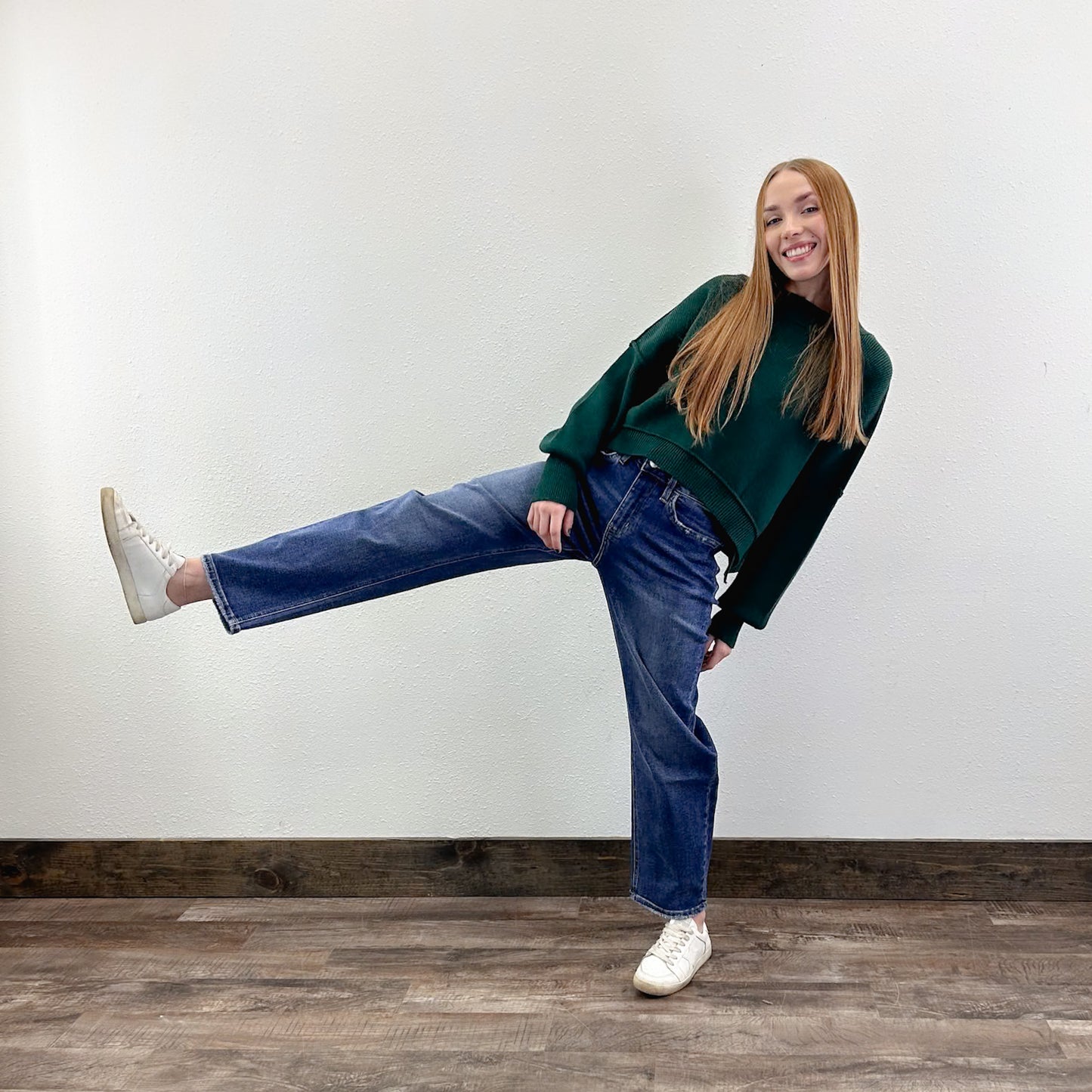 Green Crop Sweater