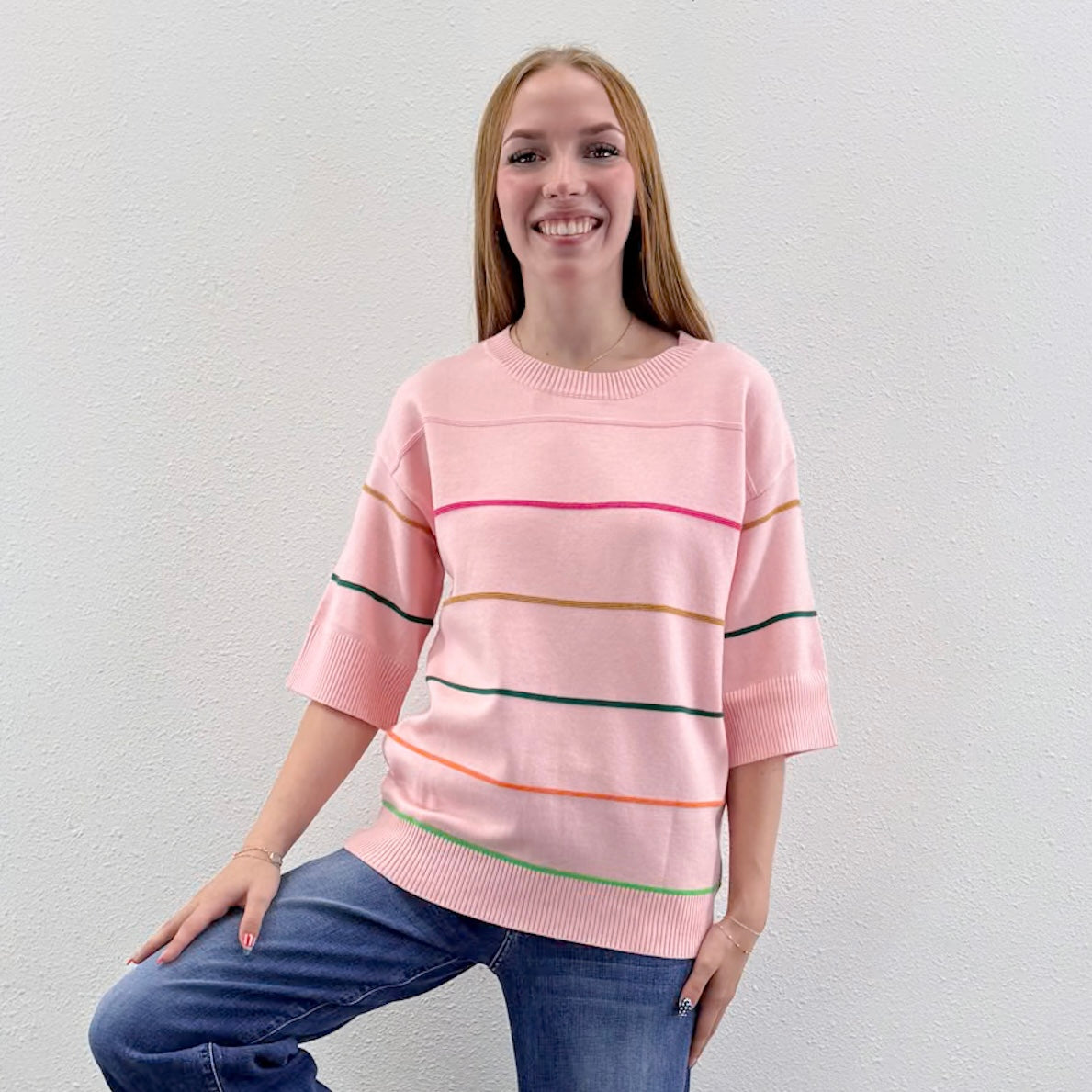 Pink Stripe Sweater