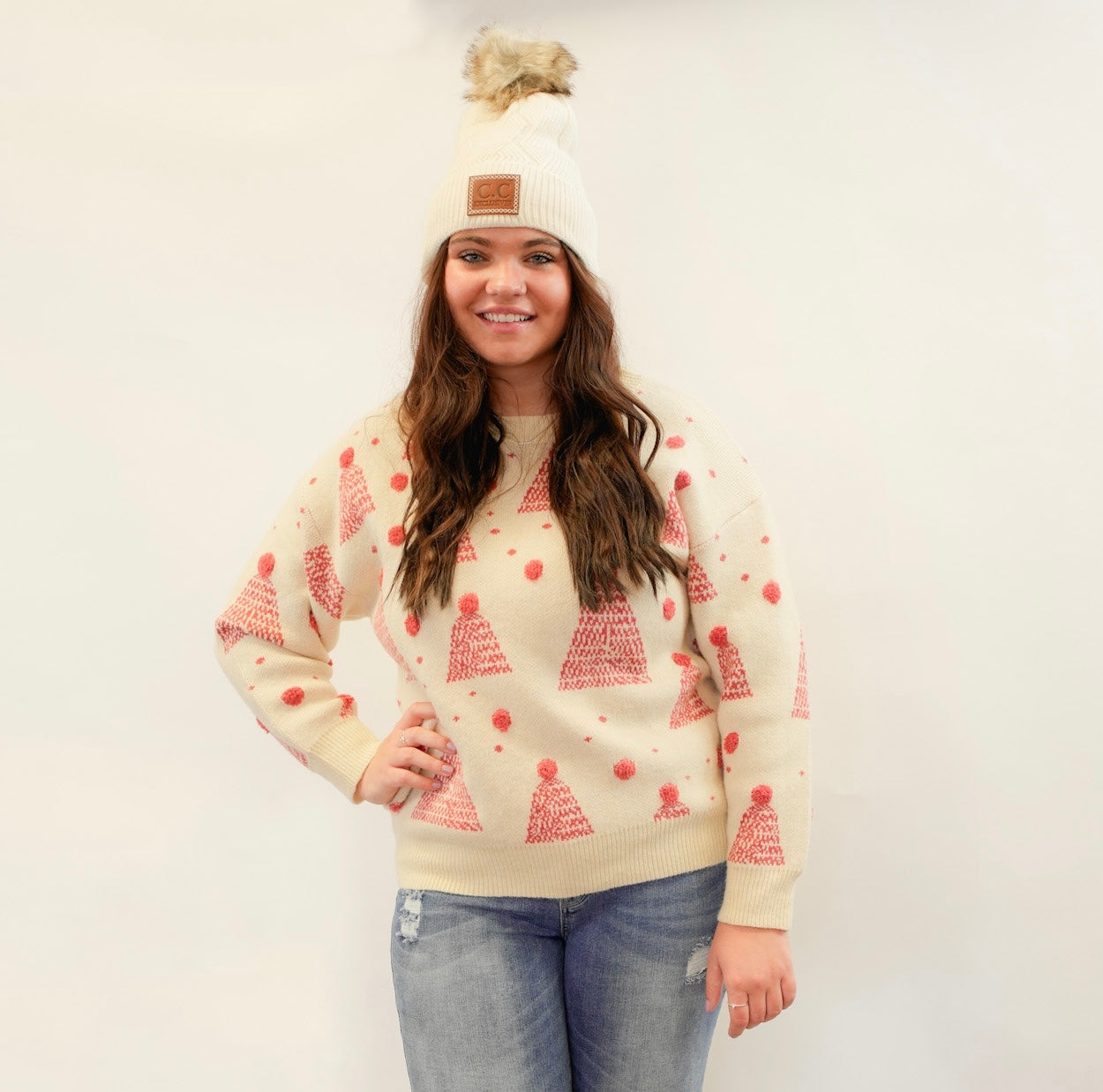 Pompom Pullover Sweater