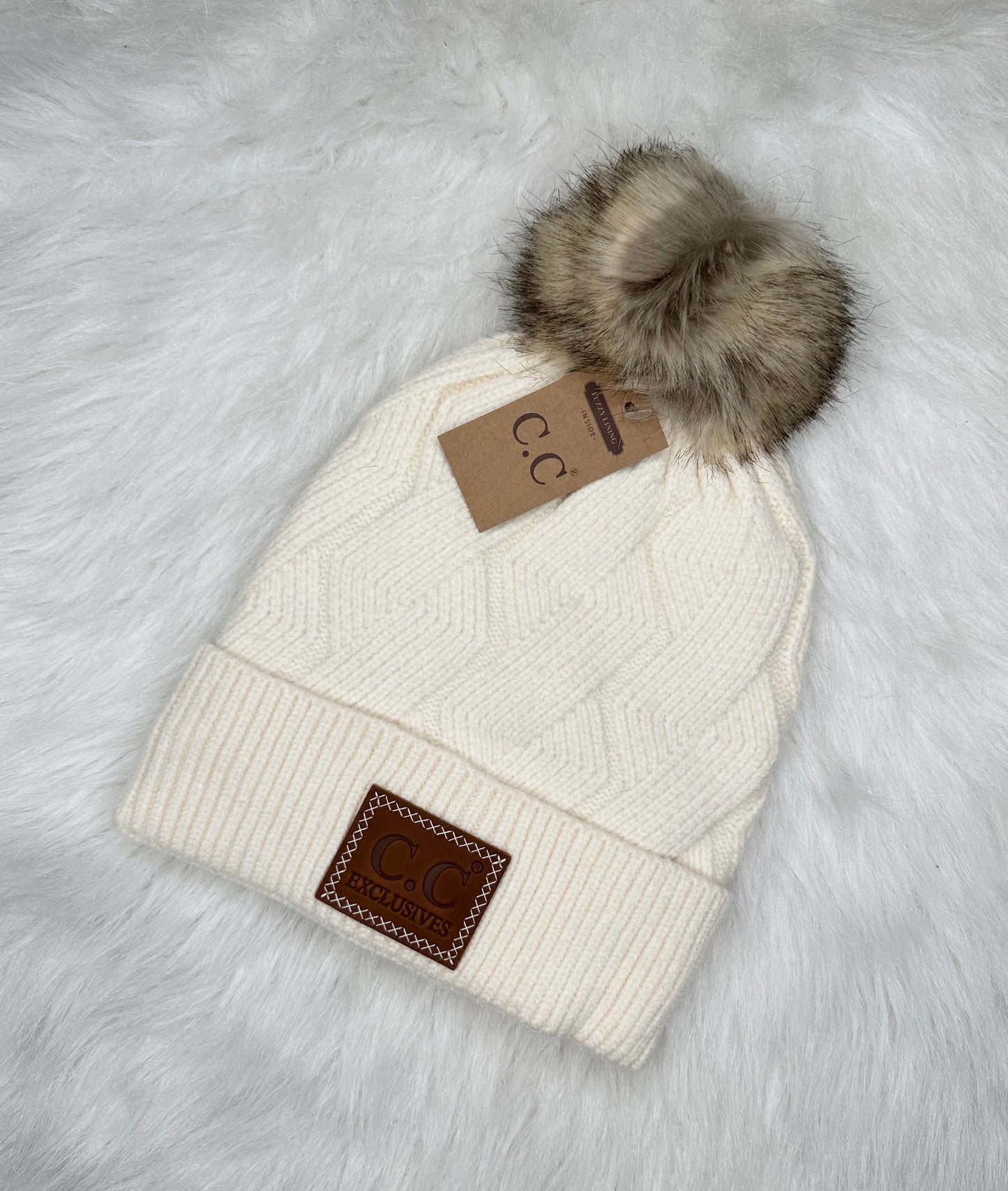 CC Geometric Pom Beanie