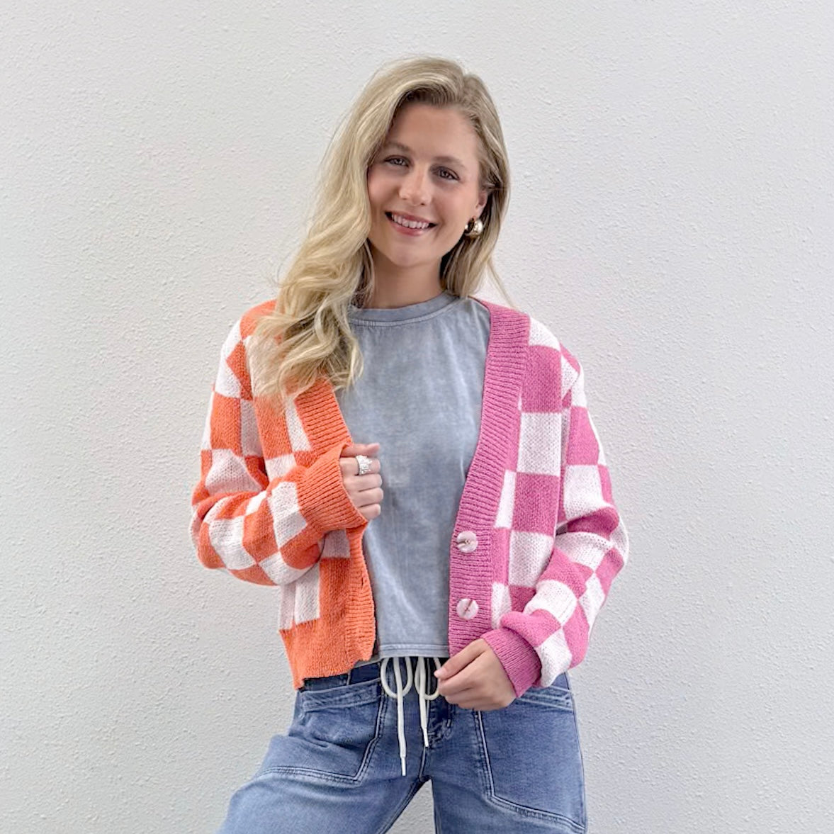 Checker Cardigan