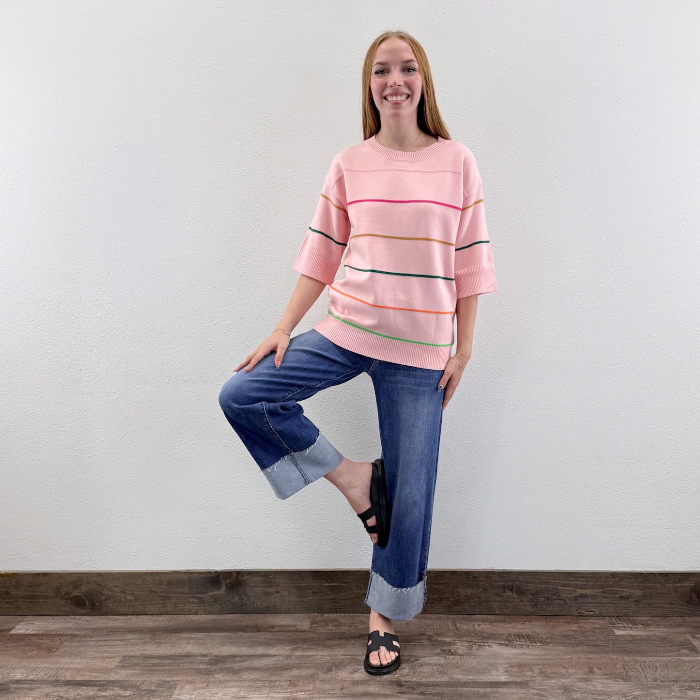 Pink Stripe Sweater