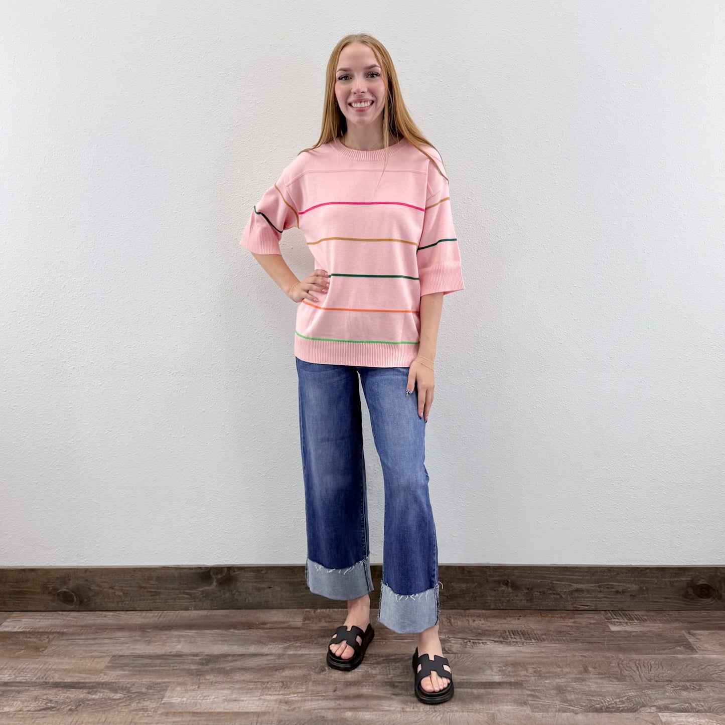 Pink Stripe Sweater