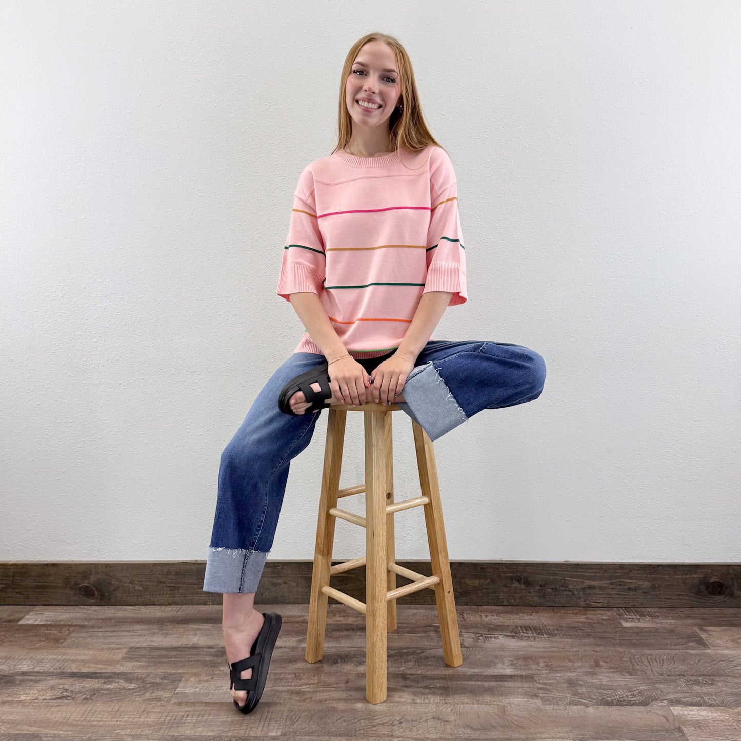 Pink Stripe Sweater
