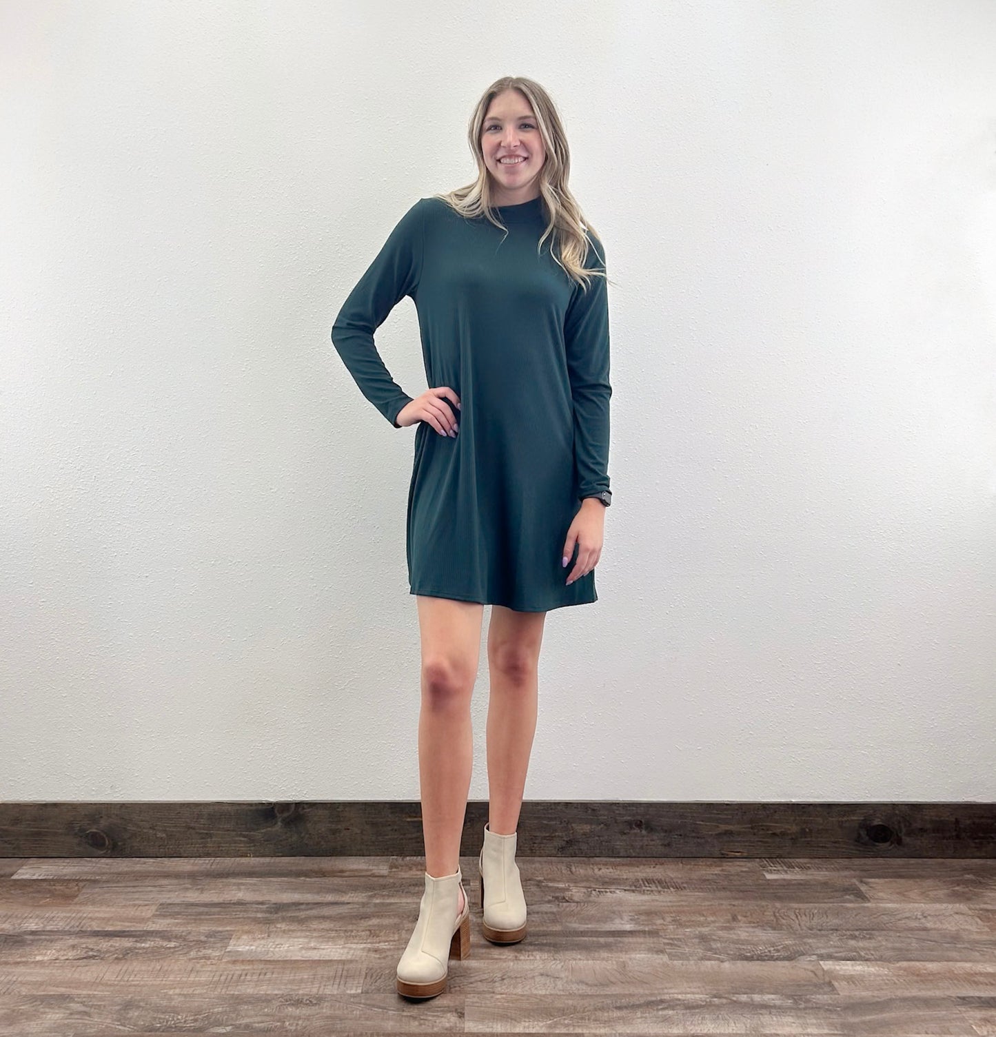 Mock Neck Mini Dress