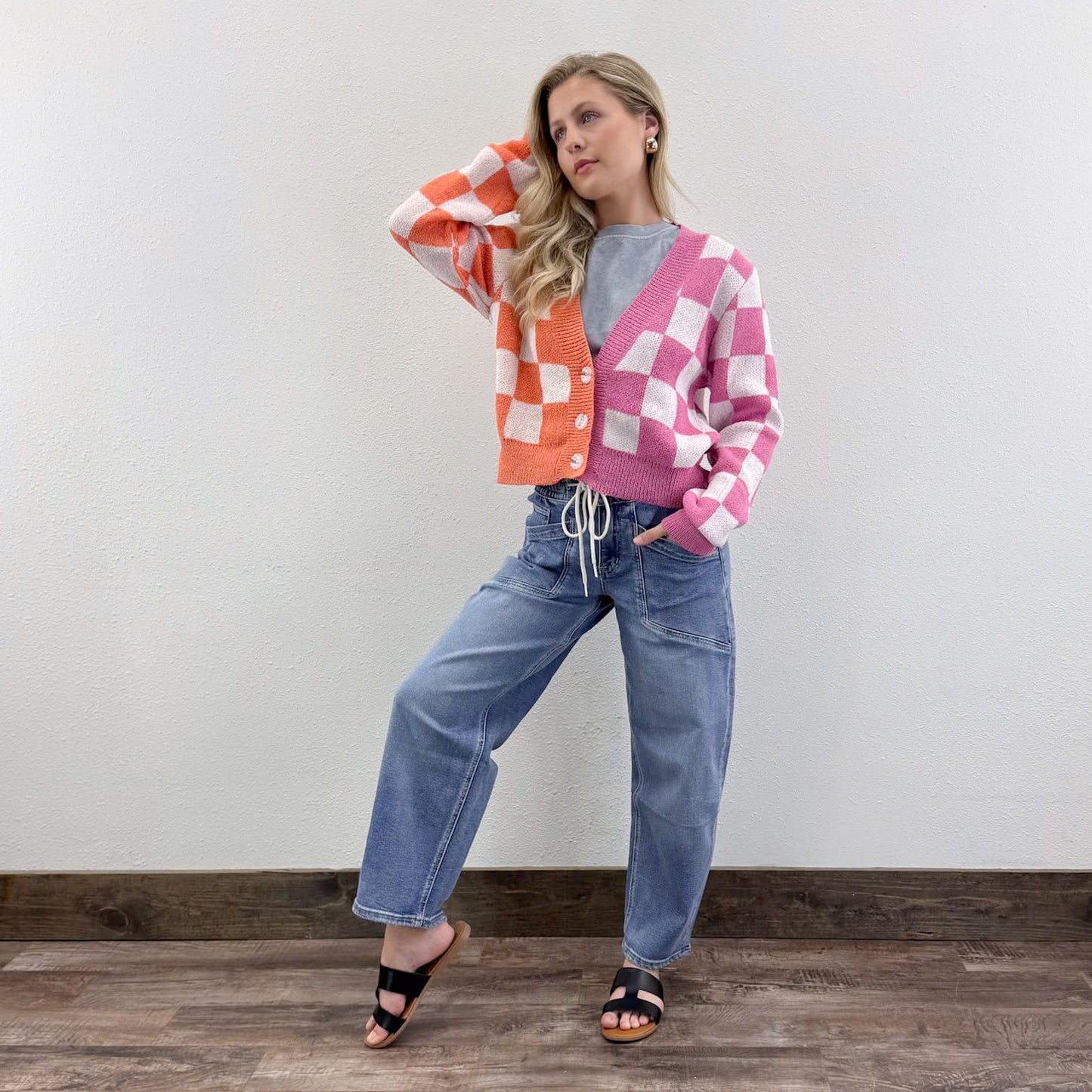 Checker Cardigan
