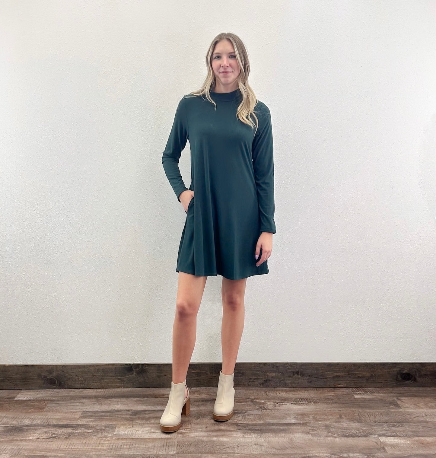 Mock Neck Mini Dress