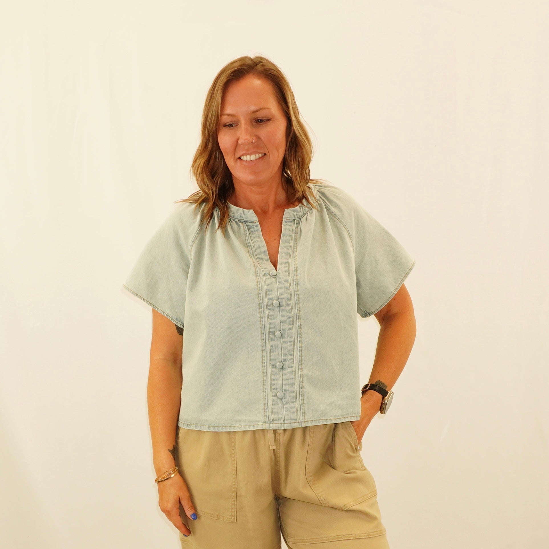 Allie Denim Top