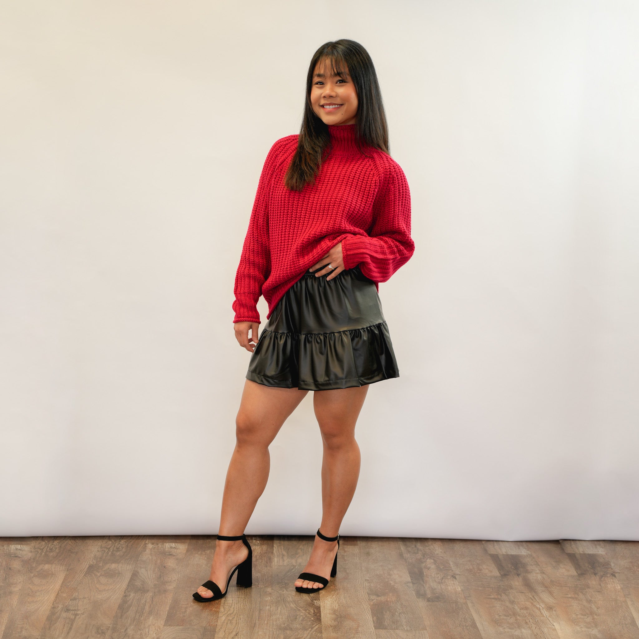 Faux Leather Skort
