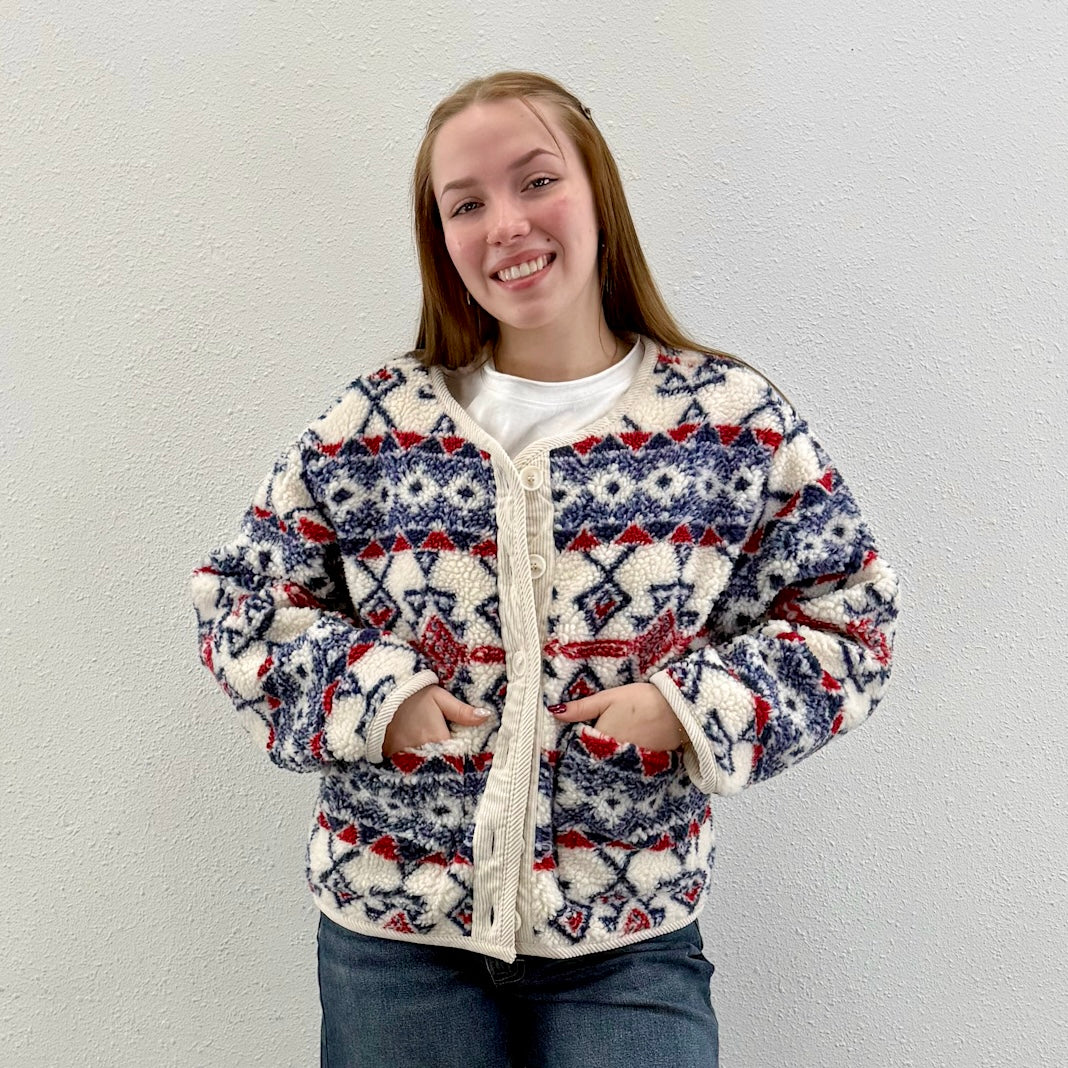 Buttoned Fleece Jacket