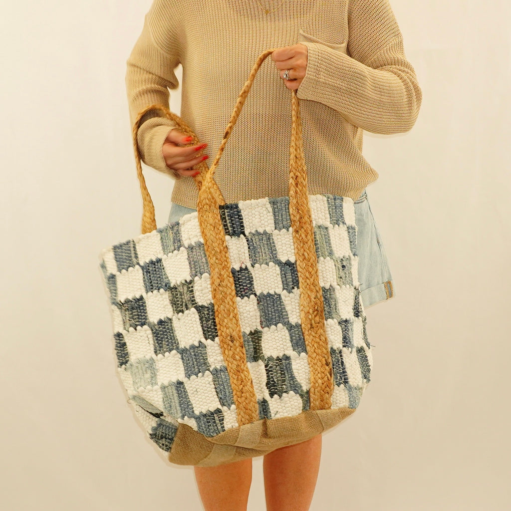 Denim Woven Tote