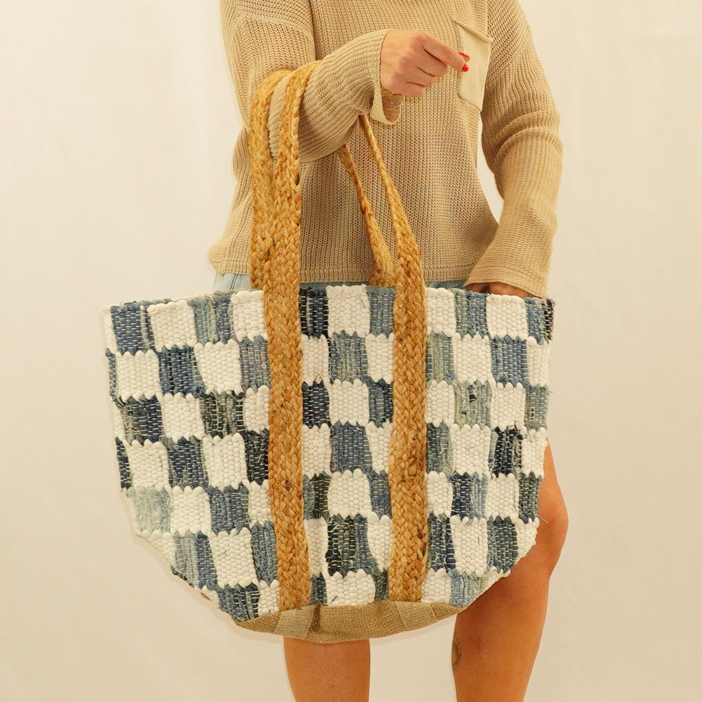Denim Woven Tote