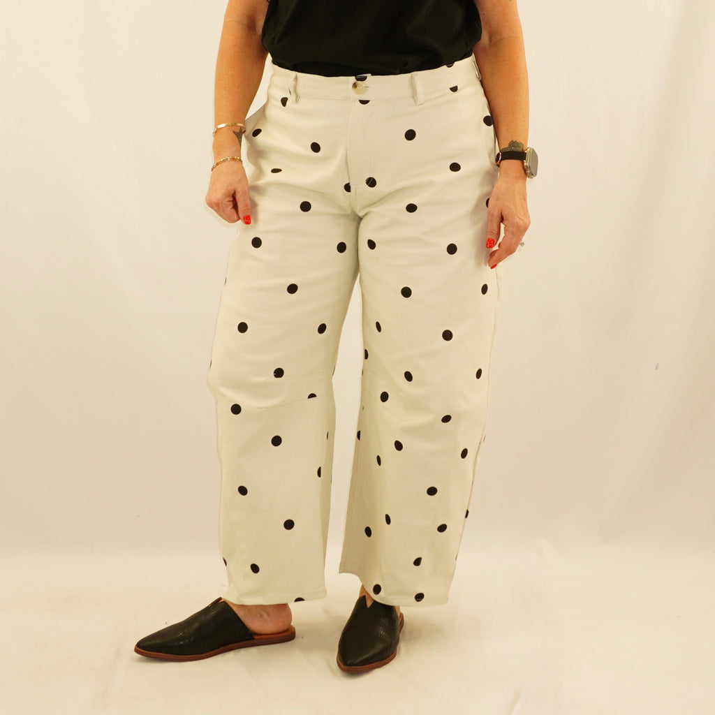 Polka Dot Barrel Pants