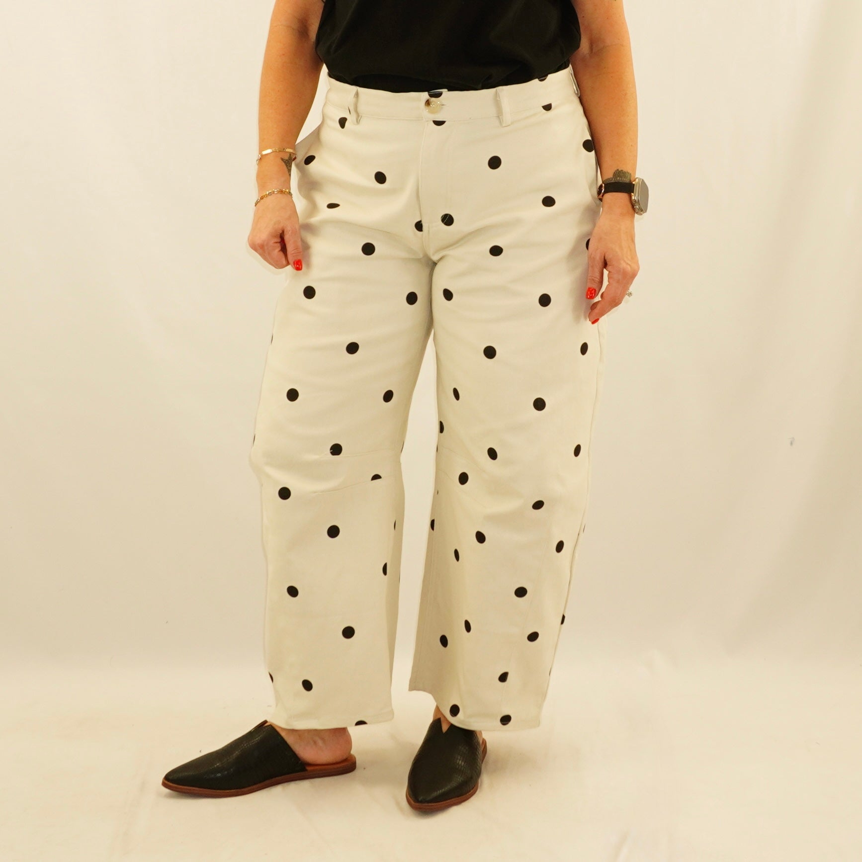 Polka Dot Barrel Pants