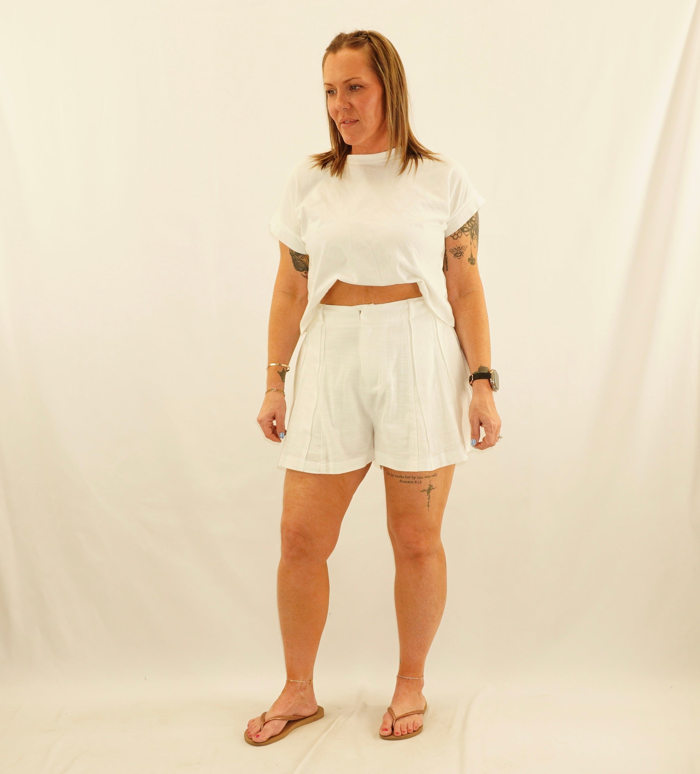 Pintuck Shorts