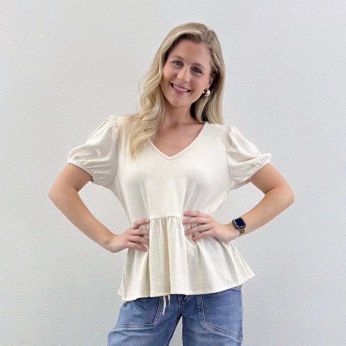 Slub Babydoll Top