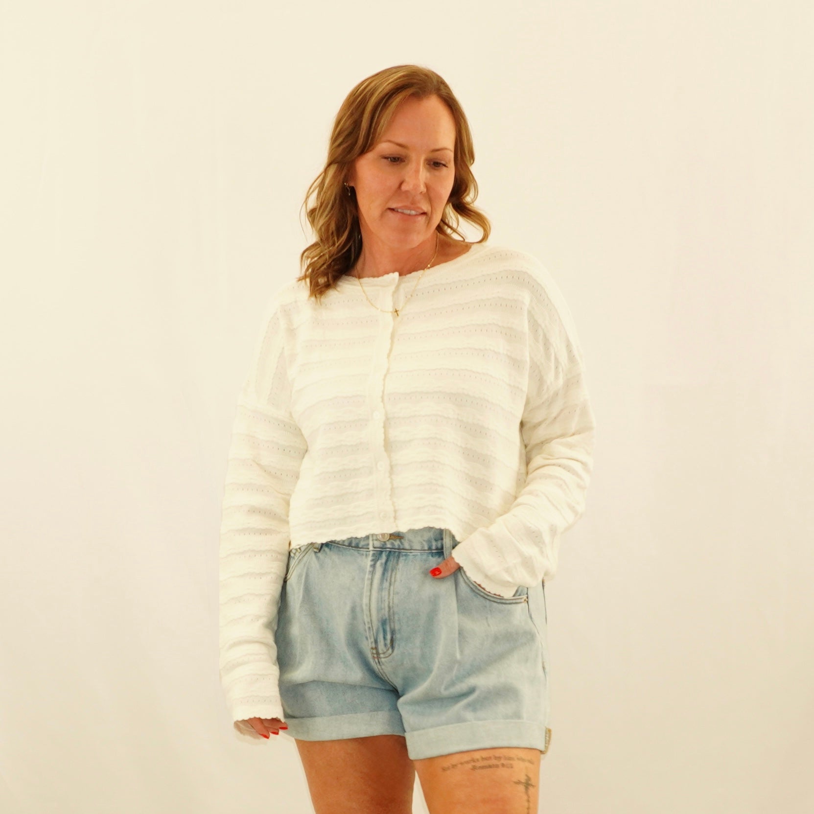 Pointelle Cardigan