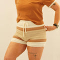 Striped Crochet Shorts