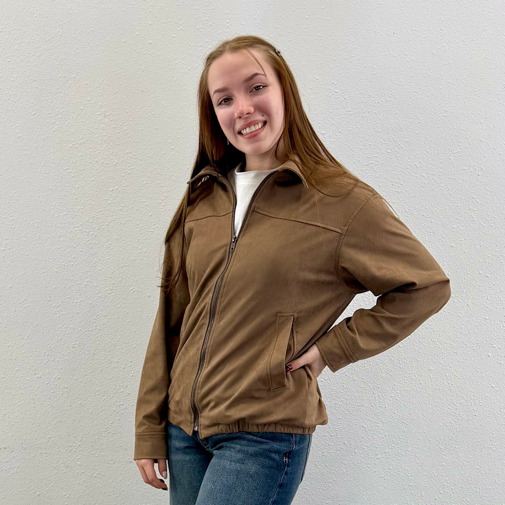 Suede Bomber Jacket