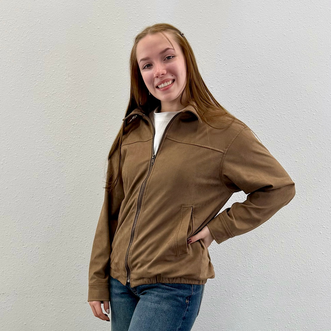 Suede Bomber Jacket