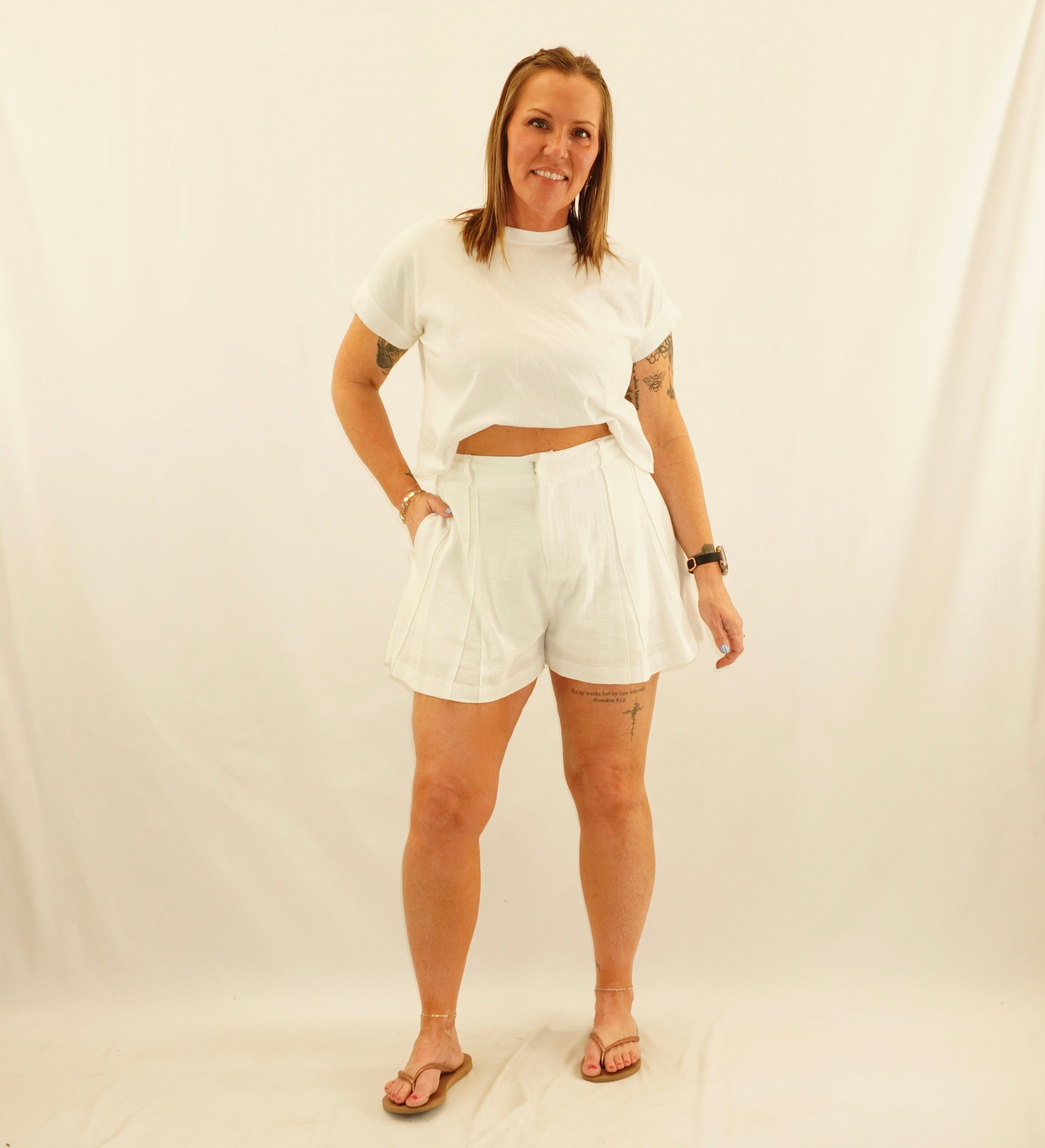 Pintuck Shorts