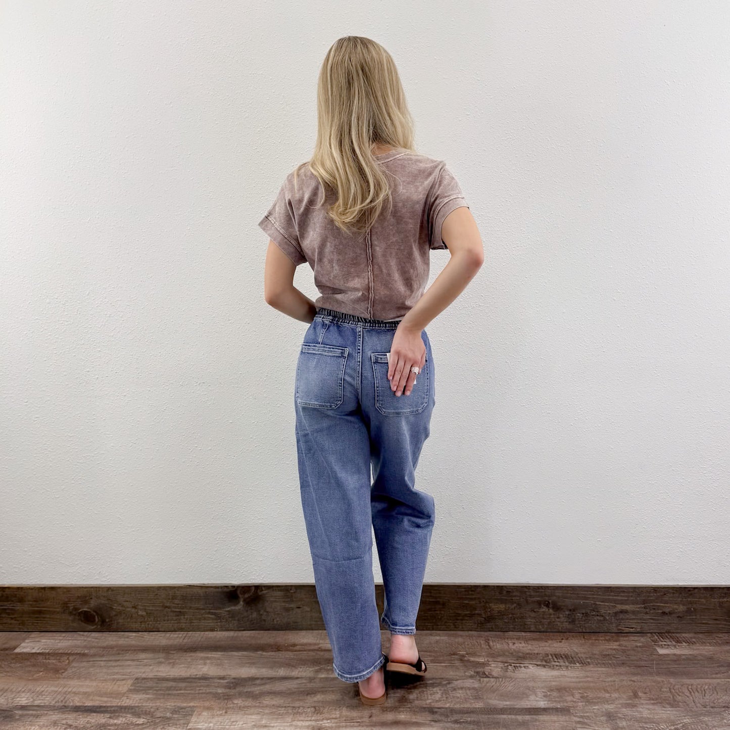 Drawstring Barrel Jeans