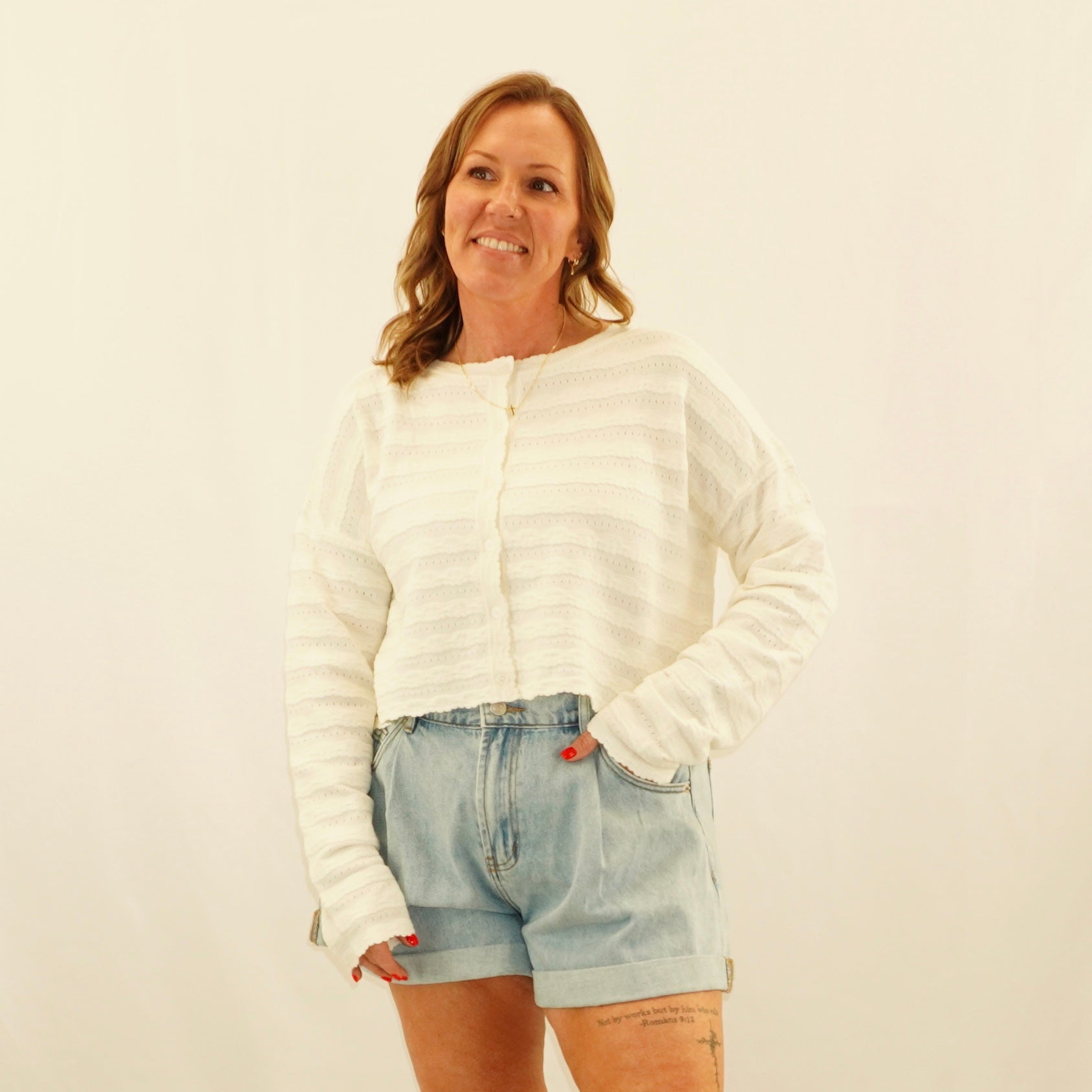 Pointelle Cardigan