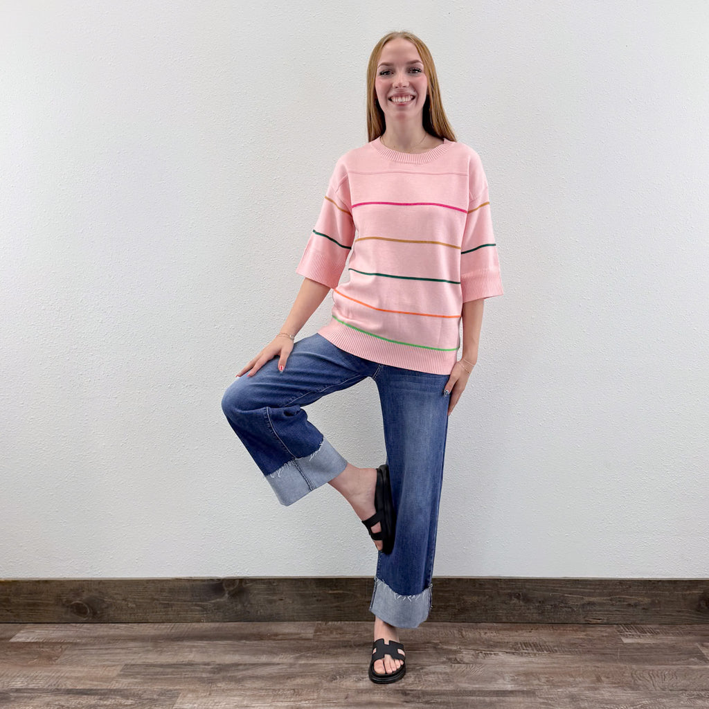 Pink Stripe Sweater