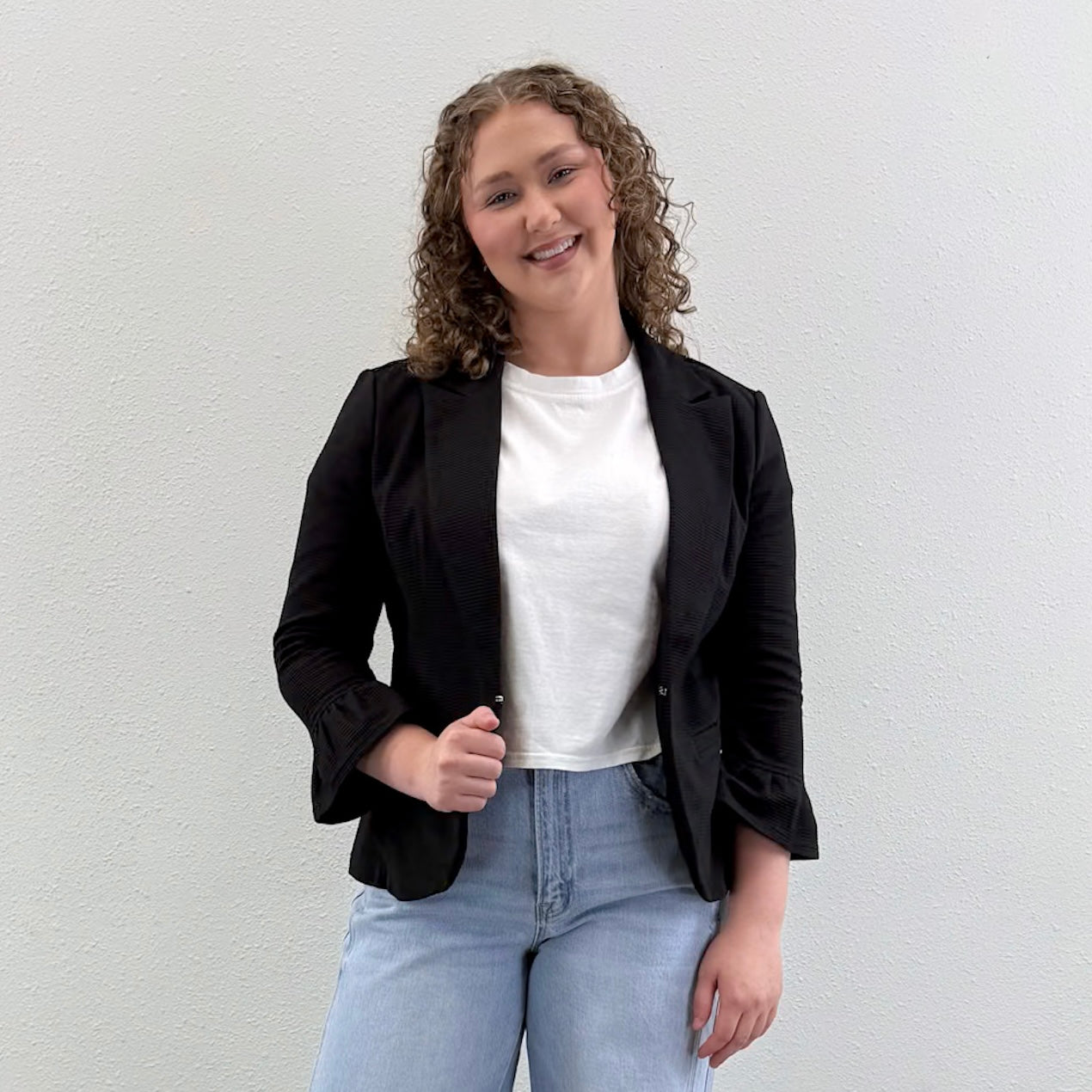 Ruffle Blazer