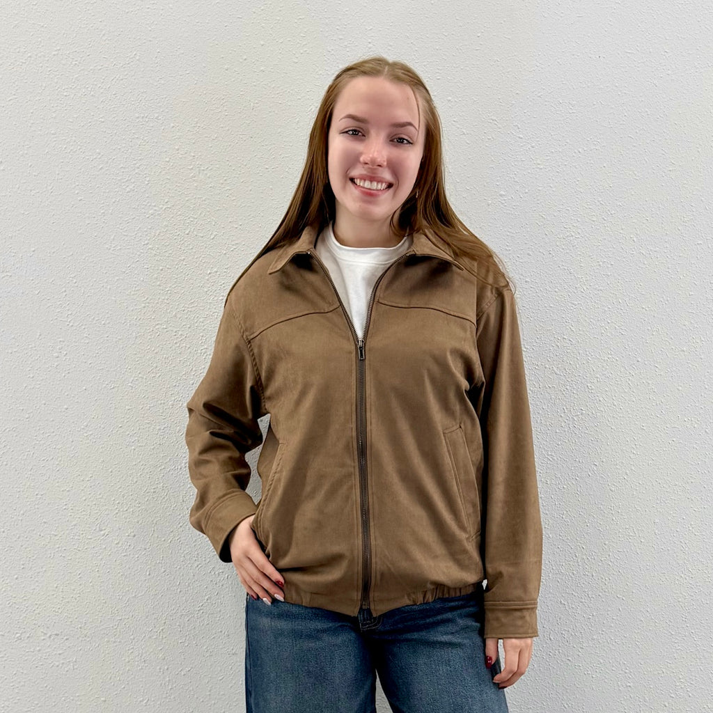 Suede Bomber Jacket