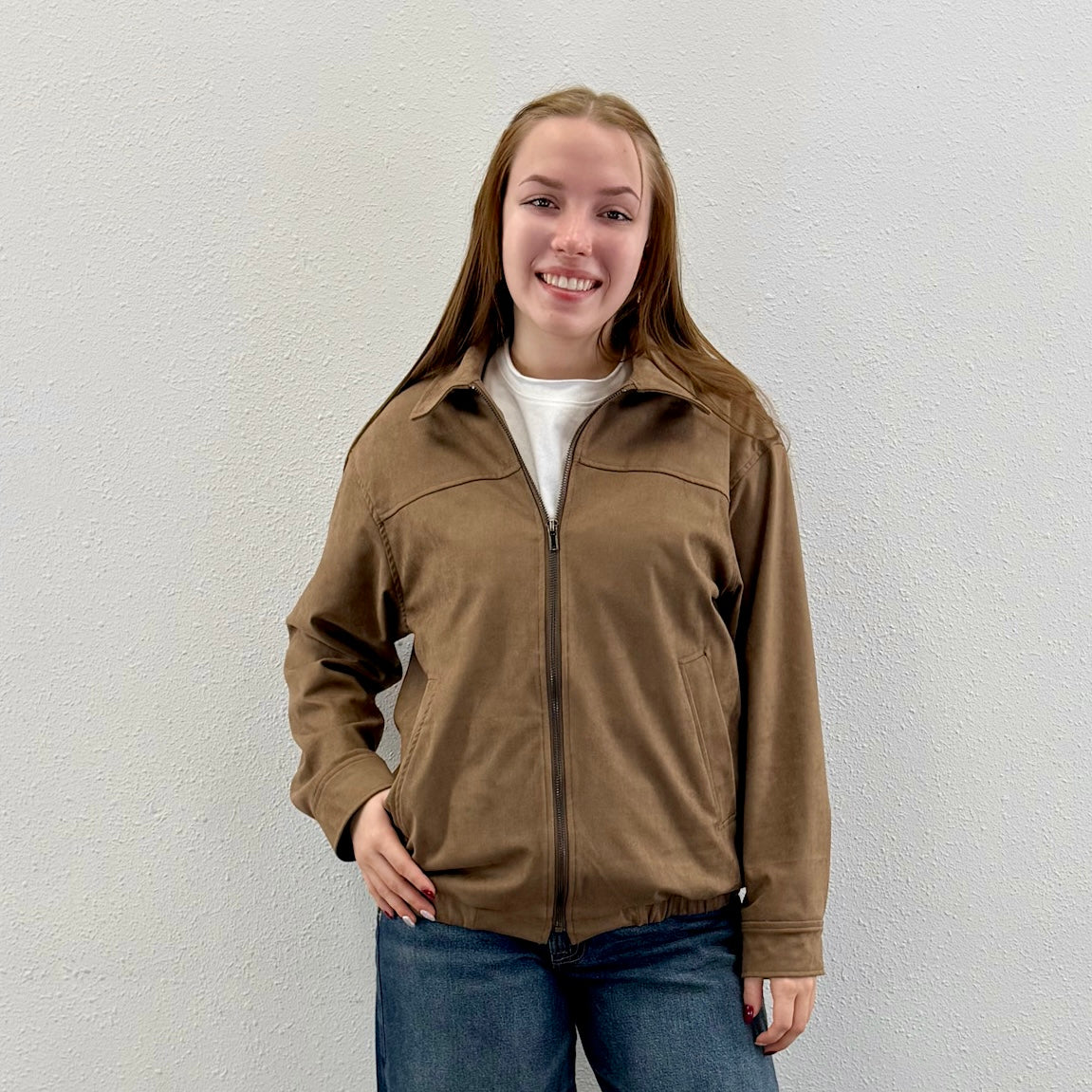 Suede Bomber Jacket
