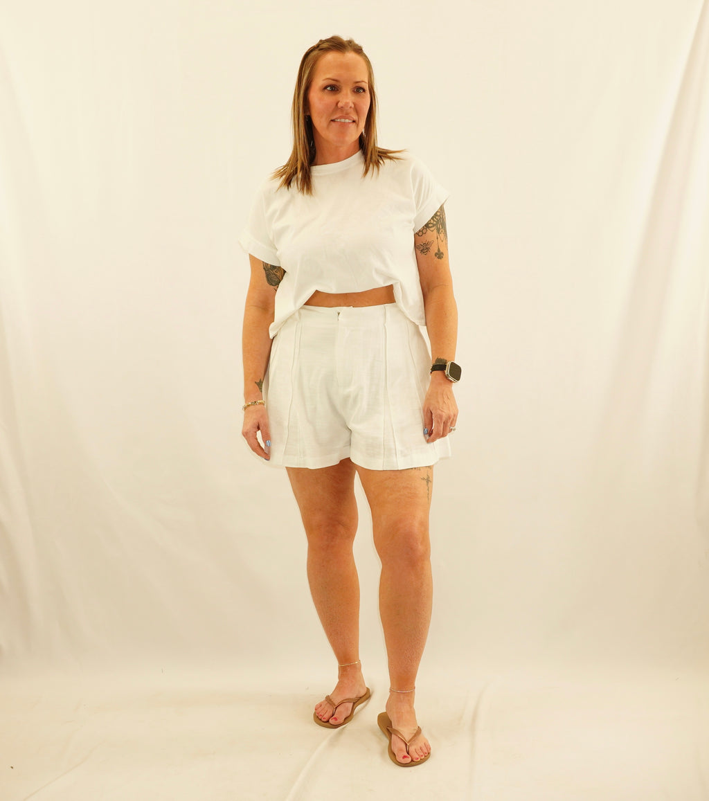 Pintuck Shorts