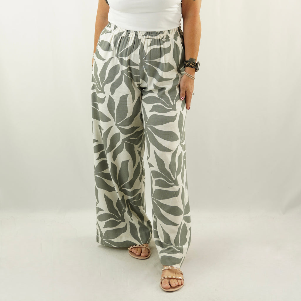 Sage Floral Pants