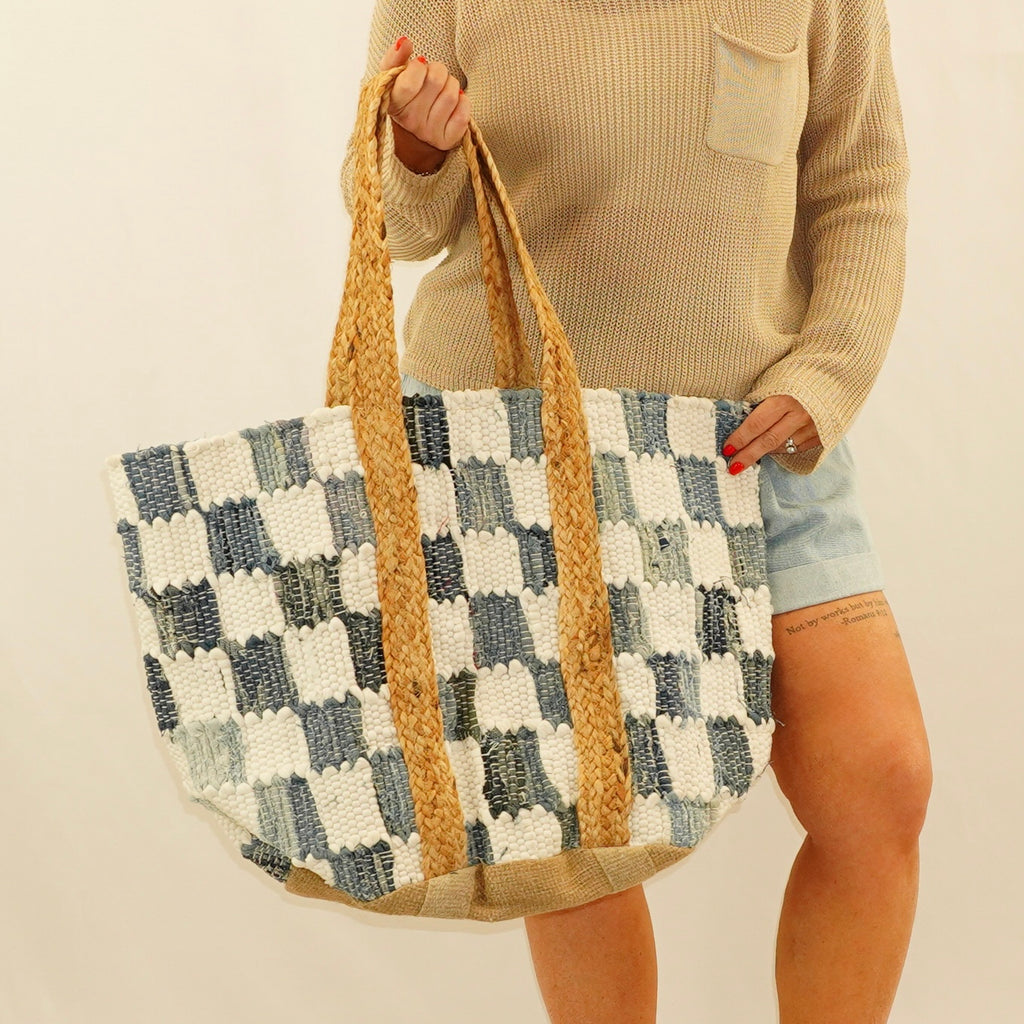Denim Woven Tote