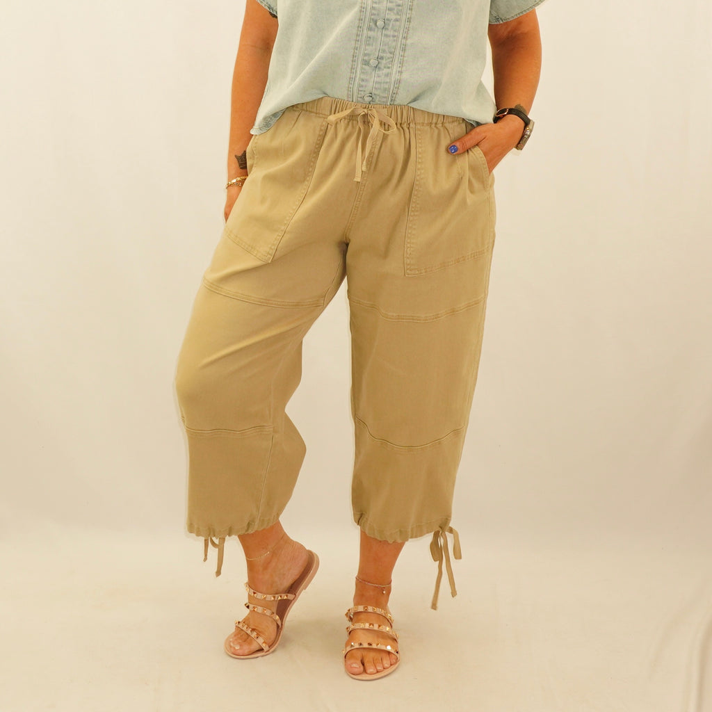 Khaki Cropped Pants