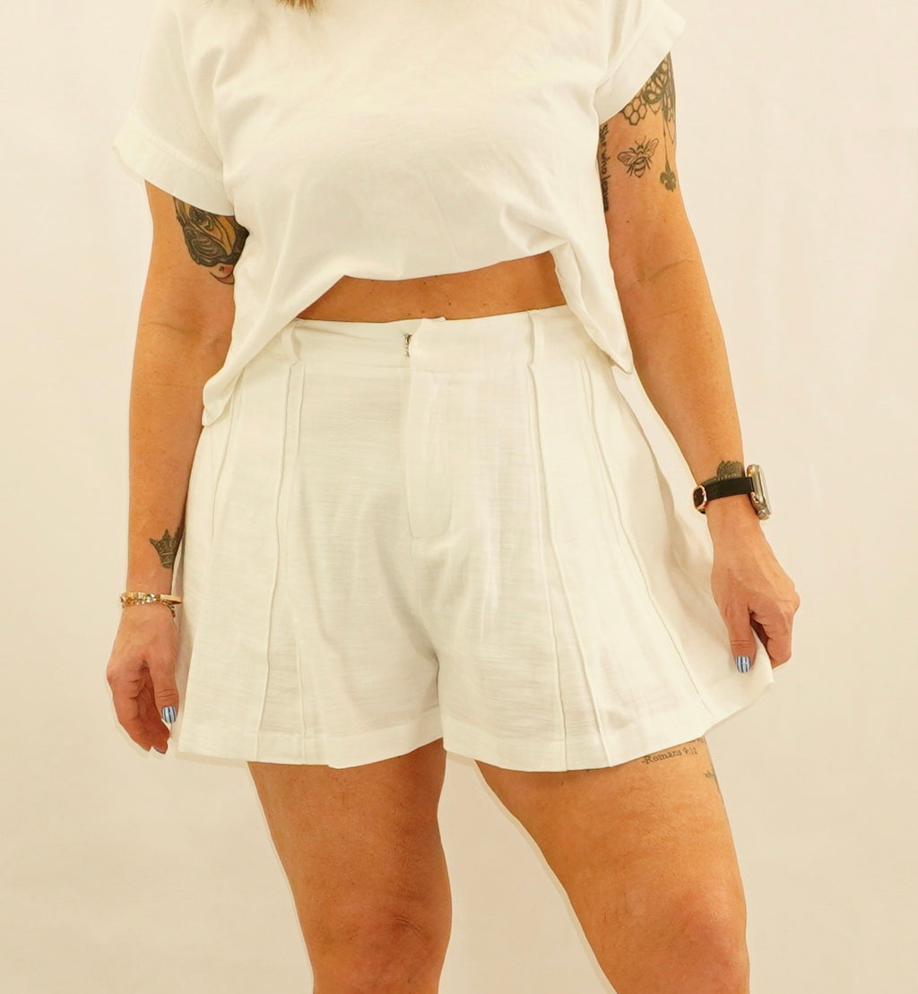 Pintuck Shorts