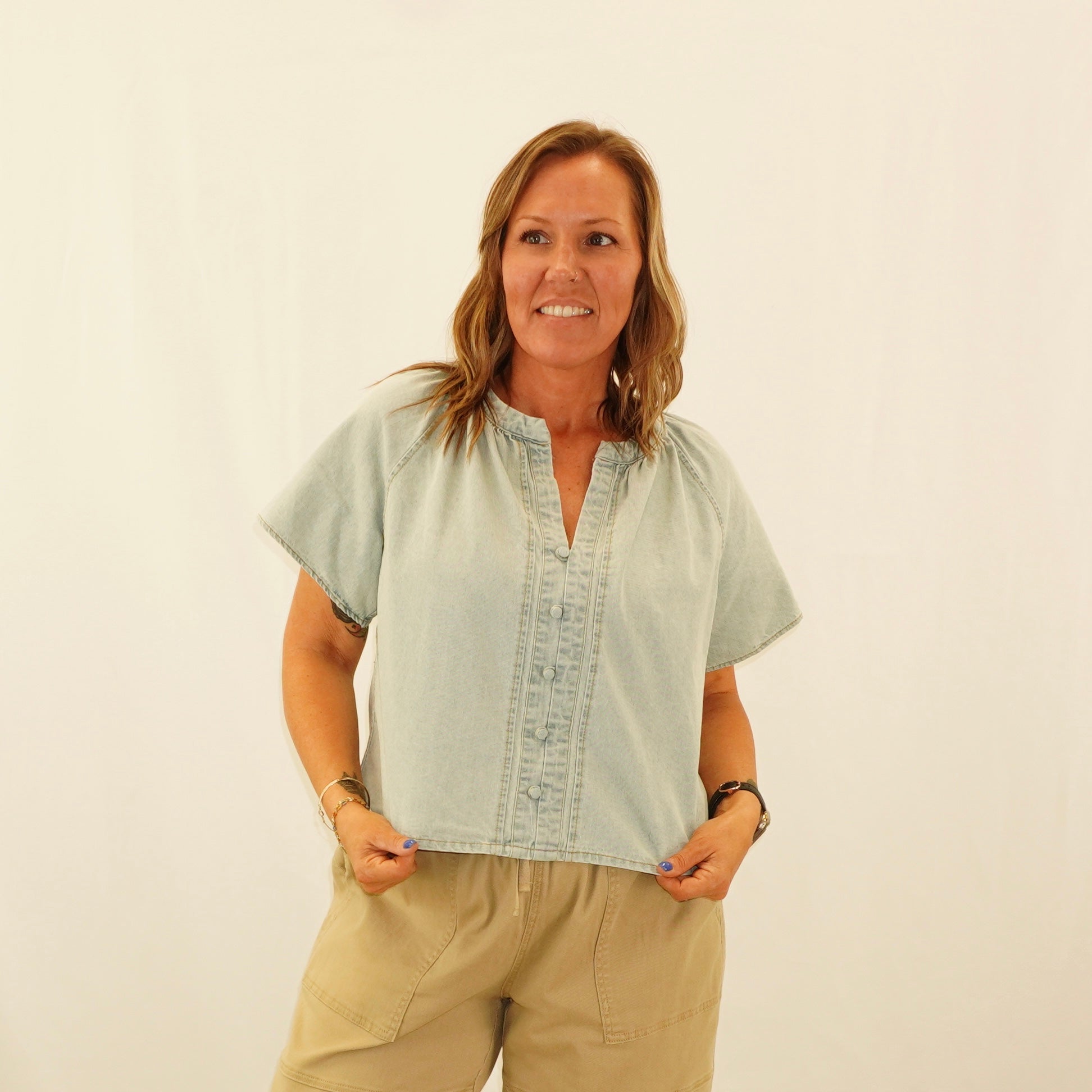 Allie Denim Top