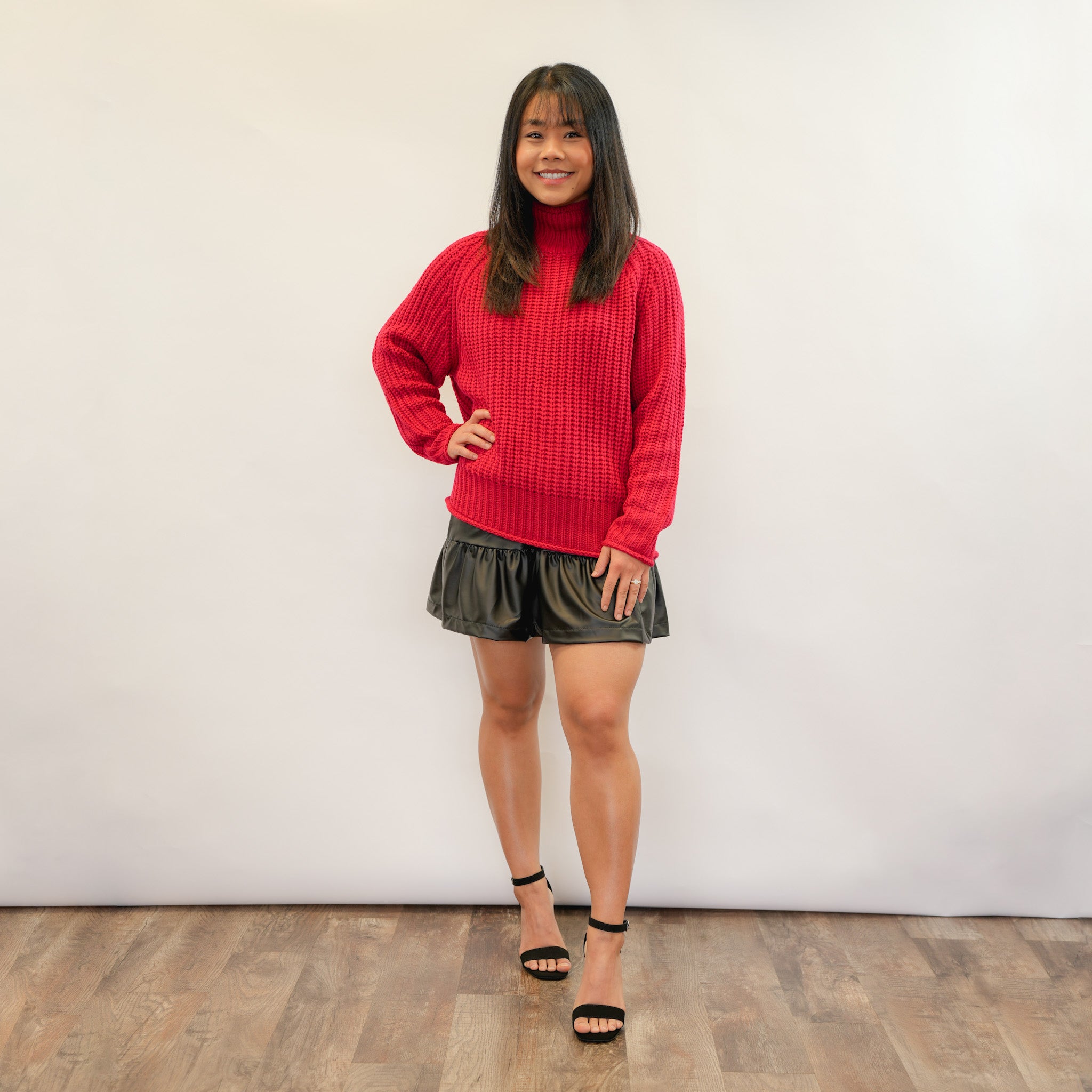 Faux Leather Skort