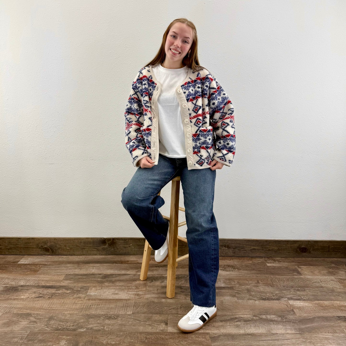 Buttoned Fleece Jacket