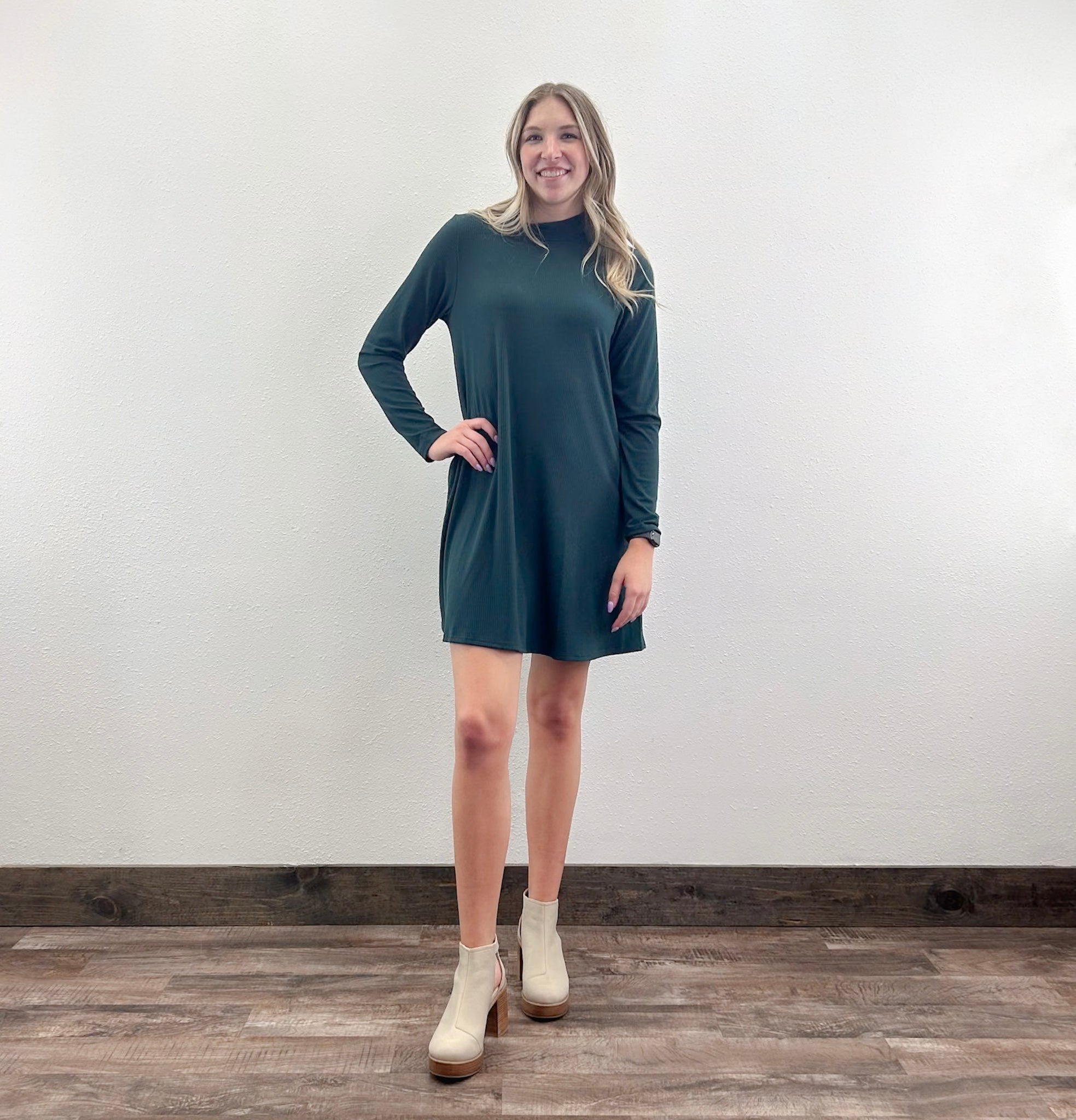 Mock Neck Mini Dress