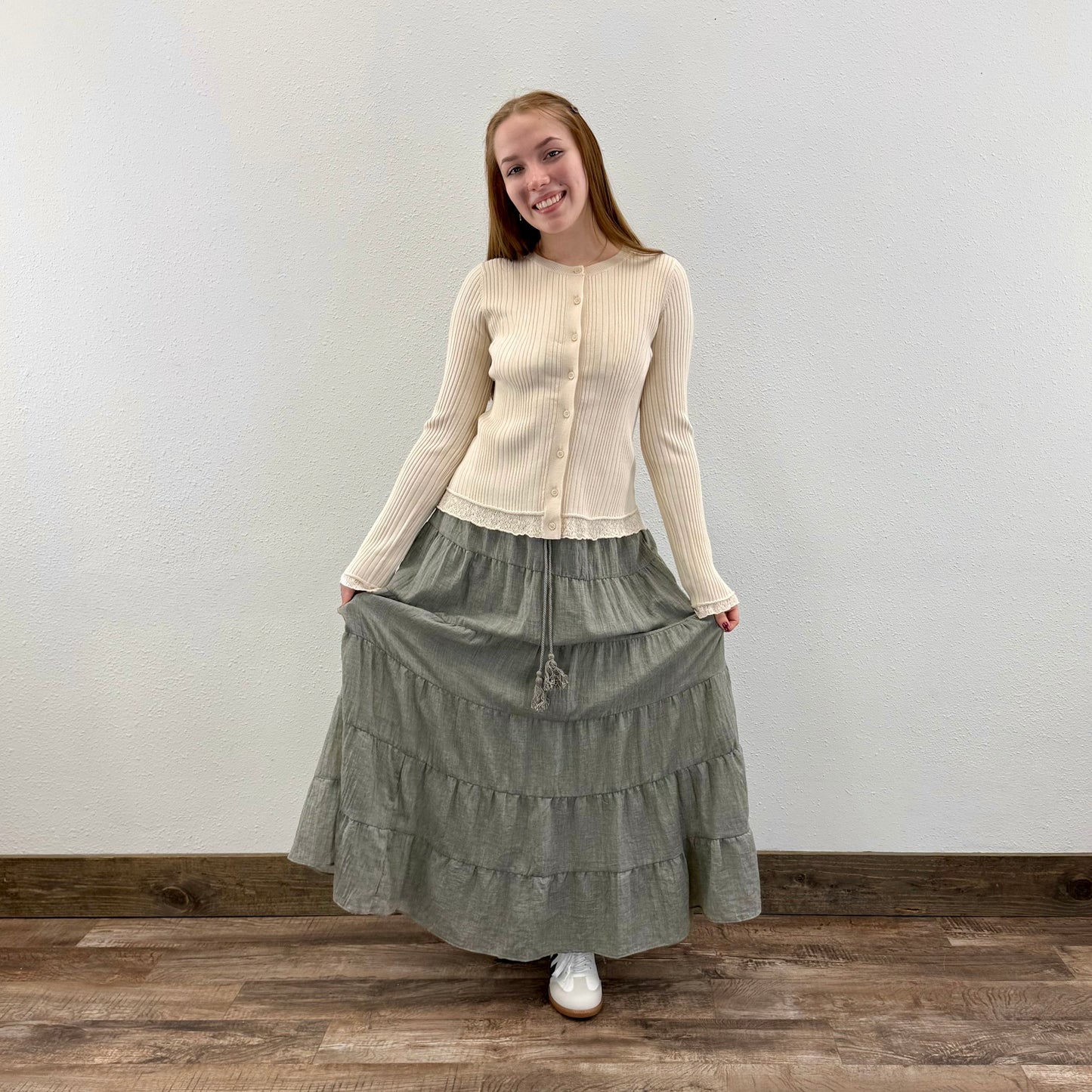 Ribbed Natural Cardigan