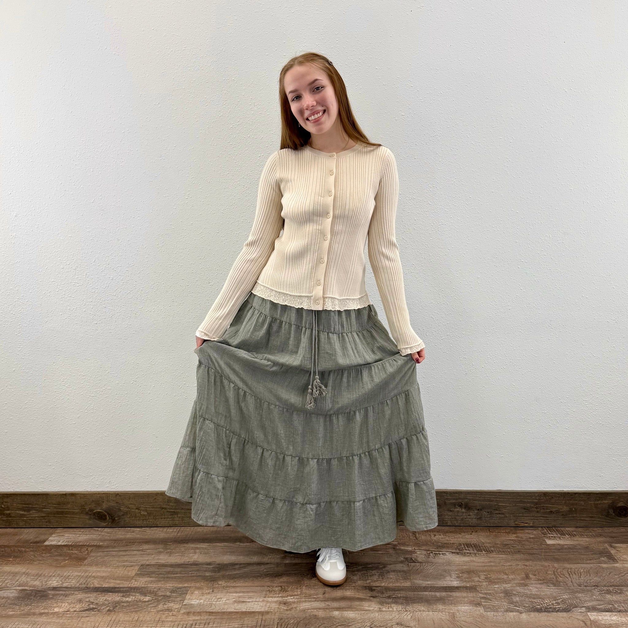 Ribbed Natural Cardigan