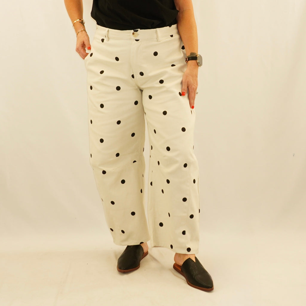 Polka Dot Barrel Pants