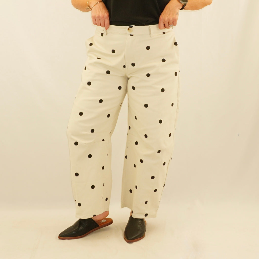 Polka Dot Barrel Pants