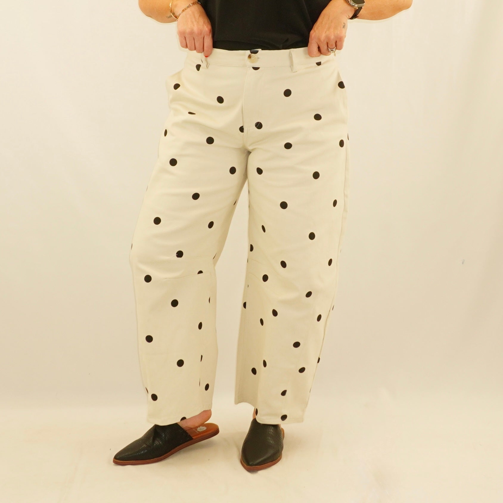 Polka Dot Barrel Pants