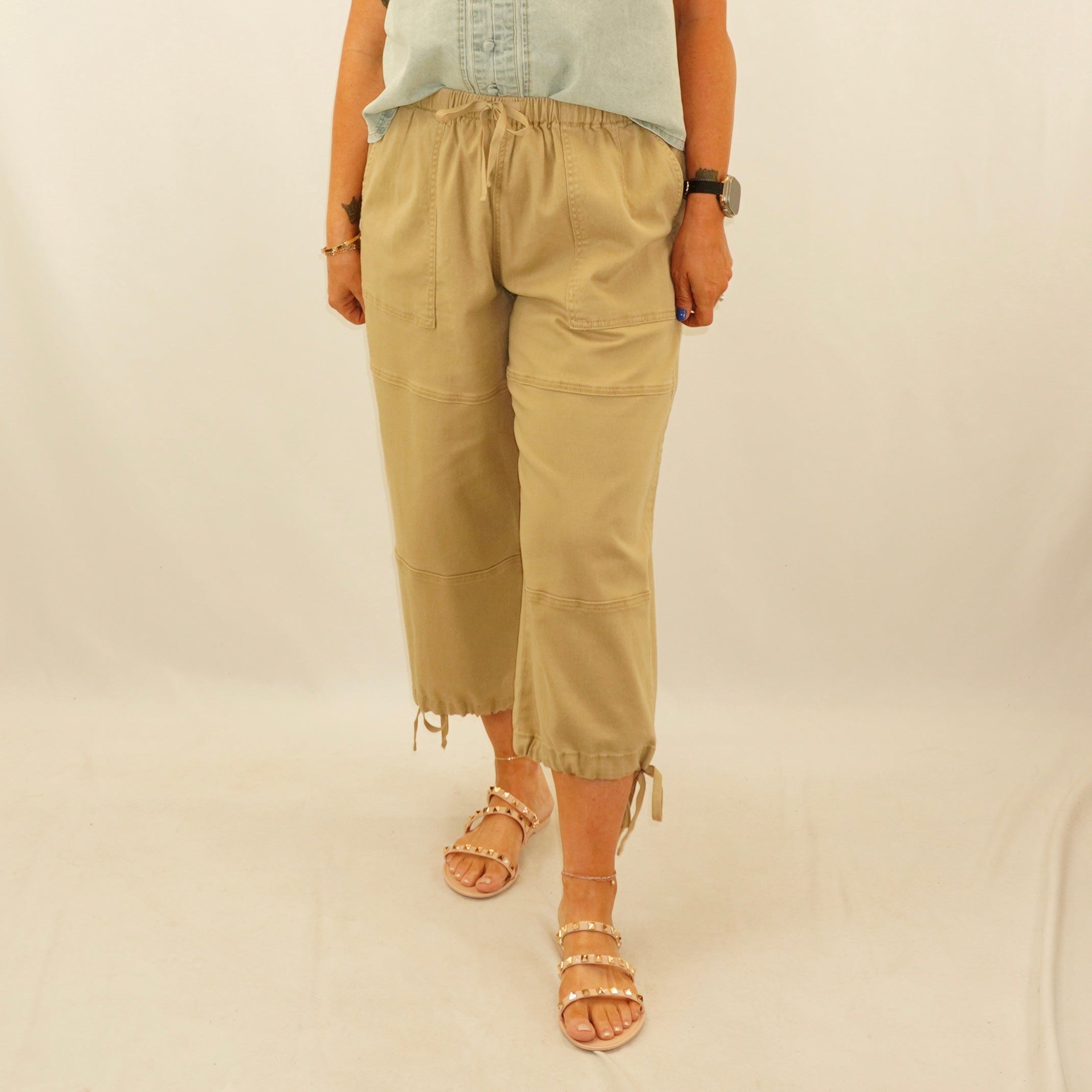 Khaki Cropped Pants