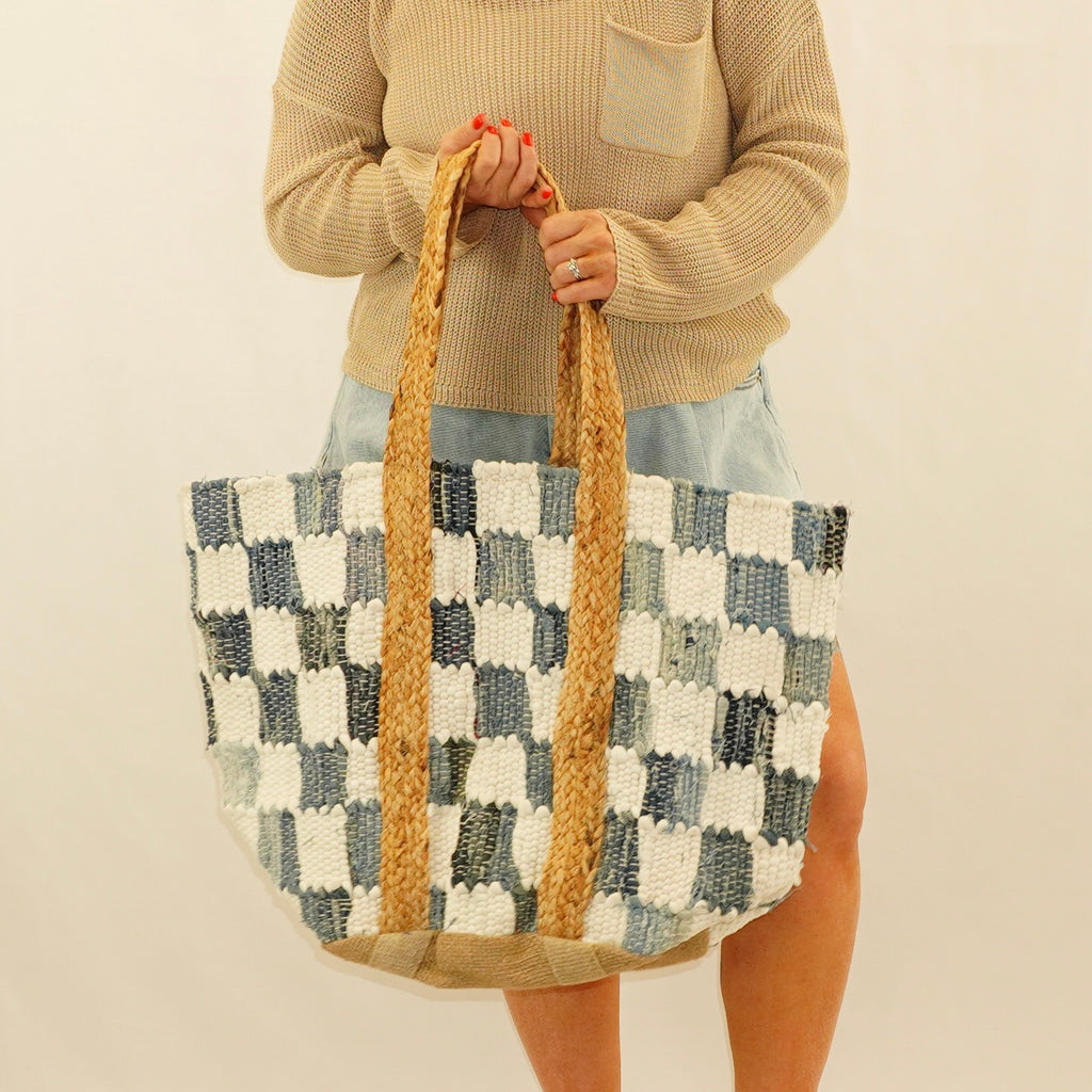 Denim Woven Tote